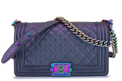 chanel iridescent purple|iridescent medium boy bag chanel.